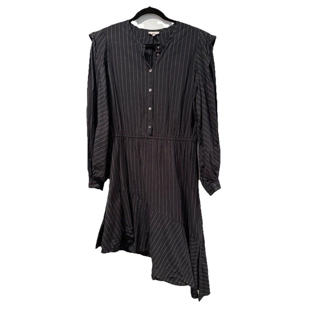 Anthropologie Joie Dress Women Small Black Striped Wednesday Addams Goth Grunge
